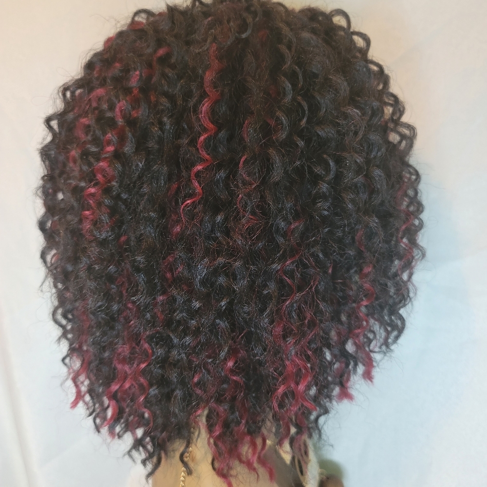 NEW Hand-made Brazilian TwistCrochet Wig #1b/burg - Picture 5 of 7